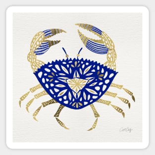 Navy Gold Crab Sticker